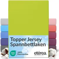Eterea Cosmesi Naturale etérea Topper Jersey Hoeslaken 180x200 - 200x200 cm Oekotex Made in Green - 100% katoen - Appelgroen