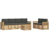 Syfax Buiten bankenset 7 pcs Wit en antracietkleurig Polyester