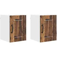 vidaXL Wandkast LUCCA 2 st Oud hout Bewerkt hout