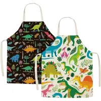 Snq Set van 2 kinderschorten met dinosaurusprint - Waterdichte kinderschorten, - Verstelbare tailleband - Veilig en comfortabel voor peuters - 52x45 cm - Geschikt voor personen van 70-135 cm lang