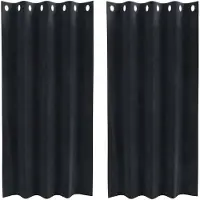 vidaXL Verduisterende gordijnen 2 st Zwart 140 x 175 cm fluweel
