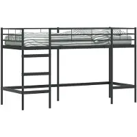 vidaXL Kids'loftbedframe Effen Zwart 100 x 190 cm Staal