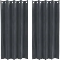 vidaXL Gordijnen 2 st Lichtgrijs 140 x 175 cm fluweel