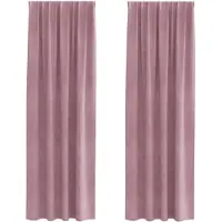 vidaXL Verduisterende gordijnen 2 st Donkerroze 140 x 260 cm fluweel