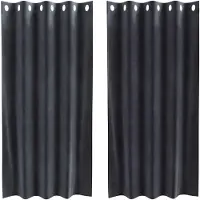 vidaXL Gordijnen 2 st Donkergrijs 140 x 175 cm fluweel