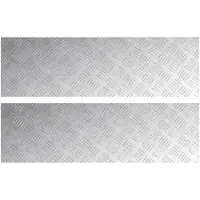 vidaXL Trapmatten 2 st 100 x 30 cm Zilver Aluminium Rechthoekig