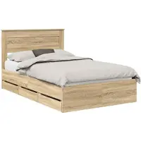 vidaXL Bedframe met lade Sonoma Eik 120 x 190 cm Ingenieurshout