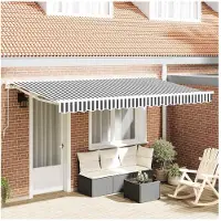 vidaXL Vervangingsdoek voor zonnescherm Antraciet en Wit 380 x 195 cm
