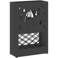 vidaXL Regen Paraplu Stand Zwart 28 x 12 x 41 cm Staal