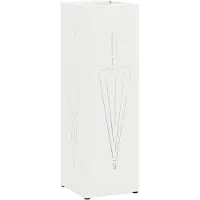 vidaXL Regen Paraplu Stand met opslag Wit 15,5 x 15,5 x 49 cm Staal