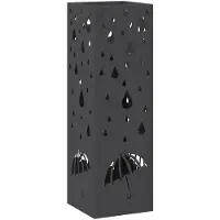 vidaXL Regen Paraplu Stand met opslag Zwart 15,5 x 15,5 x 49 cm Staal