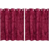 vidaXL Velvet Gordijnen 2 st Wijnrood 140 x 140 cm Fluweel