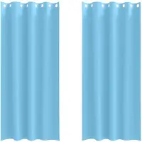 vidaXL Blackout Gordijnen met Ringen 2 st Lichtblauw 225 x 140 cm