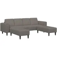vidaXL Bank Lichtgrijs 250 x 188 x 76 cm Corduroy stof