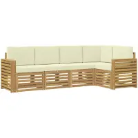 Syfax Buiten bankenset 5 pcs Wit en crèmekleurig 251 x 132,5 x 73 cm