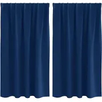 vidaXL Blackout Gordijnen met Ringen 2 st Donkerblauw 140 x 140 cm