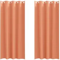 vidaXL Blackout Gordijnen met Ringen 2 st Terracotta 225 x 140 cm