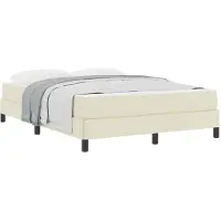 vidaXL Bedframe met matras Crème 140 x 190 cm Stof