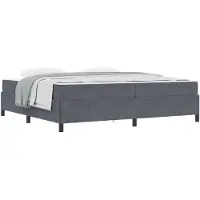 vidaXL Bedframe Donkergrijs 200 x 200 cm Stof