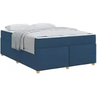 vidaXL Bedframe met matras Blauw 140 x 200 cm Stof