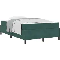 vidaXL Bedframe met matras Donkergroen 120 x 200 cm Stof