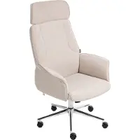 Beliani PILOT - Bureaustoel - Lichtbeige - Fluweel
