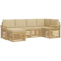 Syfax Buiten bankenset 6 pcs Wit en Beige Polyester