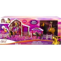 Spirit Untamed Ultimate Barn Playset, Lucky Doll (7-in) Horse with Color Change (8-in) Extra Horse, Barn, Paddock and Multiple Storytelling Accessories