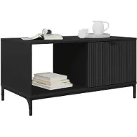 vidaXL Salontafel Zwart Eiken 90 x 49 x 46 cm Bewerkt hout