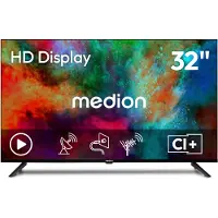 Medion 80 cm (32 Zoll) HD Fernseher (Triple Tuner Receiver DVB-T2 DVB-C DVB-S2, 2 x HDMI, USB, Mediaplayer, VESA, CI+, MD 832002)