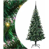 vidaXL Kunststof Voorverlichte Kerstboom Groen 150 cm PVC en Metalen