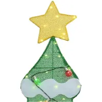 vidaXL Verlichte Kerstboom met 3 Geschenkdozen 2D Warm Wit Meerkleurig