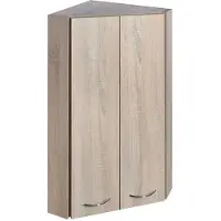 A&n&a aqualine Aqualine ZOJA/KERAMIA Hoekkast, 35x76x35 cm, platina eikenhout