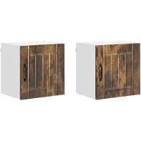 vidaXL Wandkast LUCCA 2 st Gerookt eiken Bewerkt hout