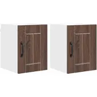 vidaXL Wandkast LUCCA 2 st Bruin eiken Bewerkt hout