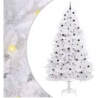 vidaXL Kunstmatige Hinged Kerstboom Wit 300 cm PVC en Staal