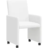 vidaXL Eetkamerstoelen met wielen 2 st Kunstleer Wit 57 x 66 x 94 cm