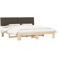 vidaXL Bedframe met Gevoerde Hoofdbord Taupe 200 x 200 cm