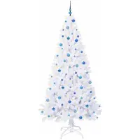 vidaXL Kunstkerstboom met 300 LED Wit 240 cm PVC en Staal