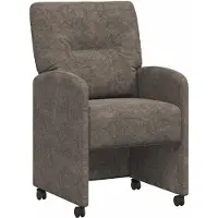 vidaXL Eetkamerstoelen met wielen 2 st Faux suede leer Donkergrijs