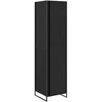 vidaXL Garderobe, zwart, eikenlook, 50 x 50 x 200 cm, houtvezel