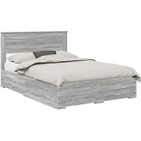 vidaXL Bedframe met lade Grijs Sonoma 160 x 200 cm Bewerkt hout