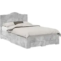 vidaXL Bedframe met lade Beton Grijs 120 x 200 cm Bewerkt hout