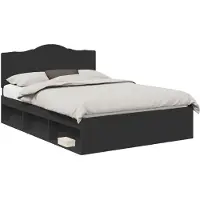 vidaXL Bedframe met hoofdeinde Zwart 160 x 200 cm Massief grenenhout