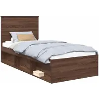 vidaXL Bedframe Bruin Eiken 90 x 200 cm Massief grenenhout