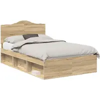 vidaXL Bedframe met hoofdeinde Sonoma 120 x 200 cm Massief grenenhout
