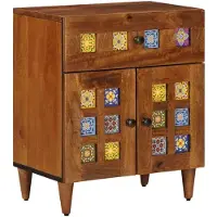 vidaXL Nachtkastje met lade Bruin 50 x 33 x 60 cm Massief Mango Hout