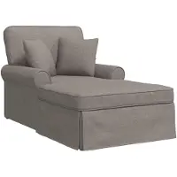 vidaXL Chaise Lounge met Rok 3 st Taupe Stof 91 x 157 x 91 cm