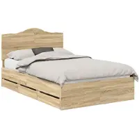 vidaXL Bedframe met lade Sonoma Eik 120 x 190 cm Ingenieurshout