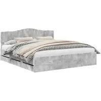 vidaXL Bedframe met lade Beton Grijs 200 x 200 cm Ingenieurshout